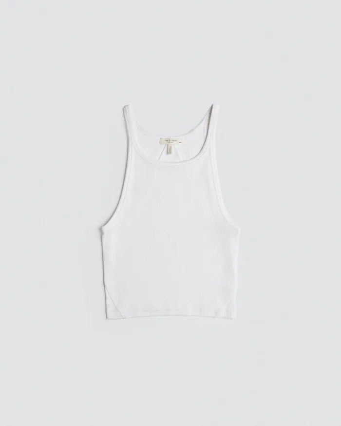 Women Rag and Bone TShirts The Essential Rib String Tank White Women Rag and Bone TShirts The Essential Rib String Tank White