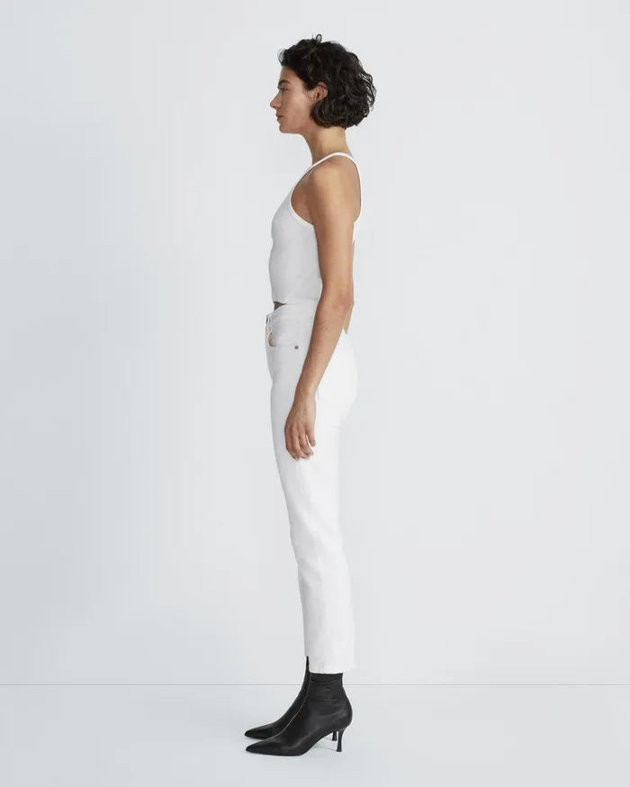 Women Rag and Bone TShirts The Essential Rib String Tank White Women Rag and Bone TShirts The Essential Rib String Tank White