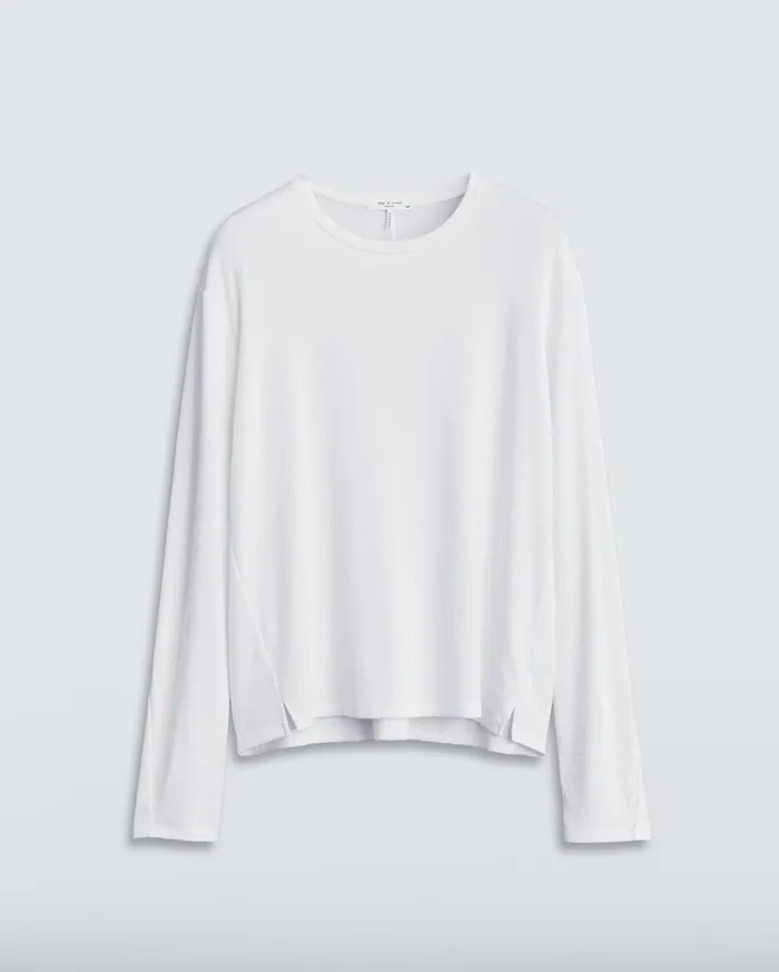 Women Rag and Bone TShirts The Knit Long Sleeve Tee White Women Rag and Bone TShirts The Knit Long Sleeve Tee White