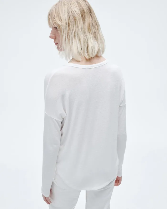 Women Rag and Bone TShirts The Knit Long Sleeve Tee White Women Rag and Bone TShirts The Knit Long Sleeve Tee White