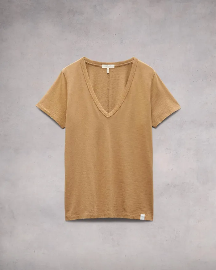 Women Rag and Bone TShirts The Slub Vee Khaki Women Rag and Bone TShirts The Slub Vee Khaki