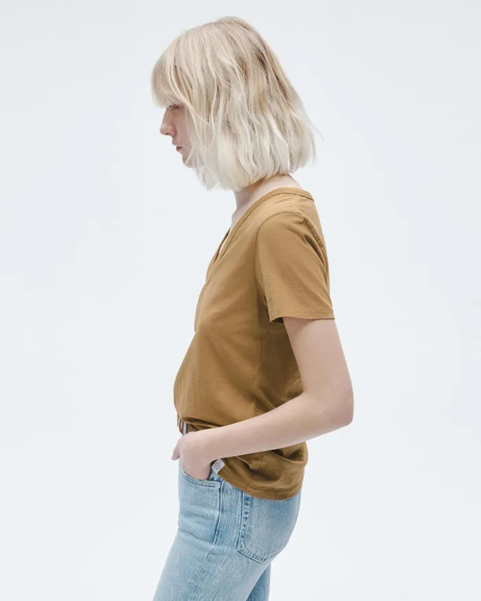 Women Rag and Bone TShirts The Slub Vee Khaki Women Rag and Bone TShirts The Slub Vee Khaki