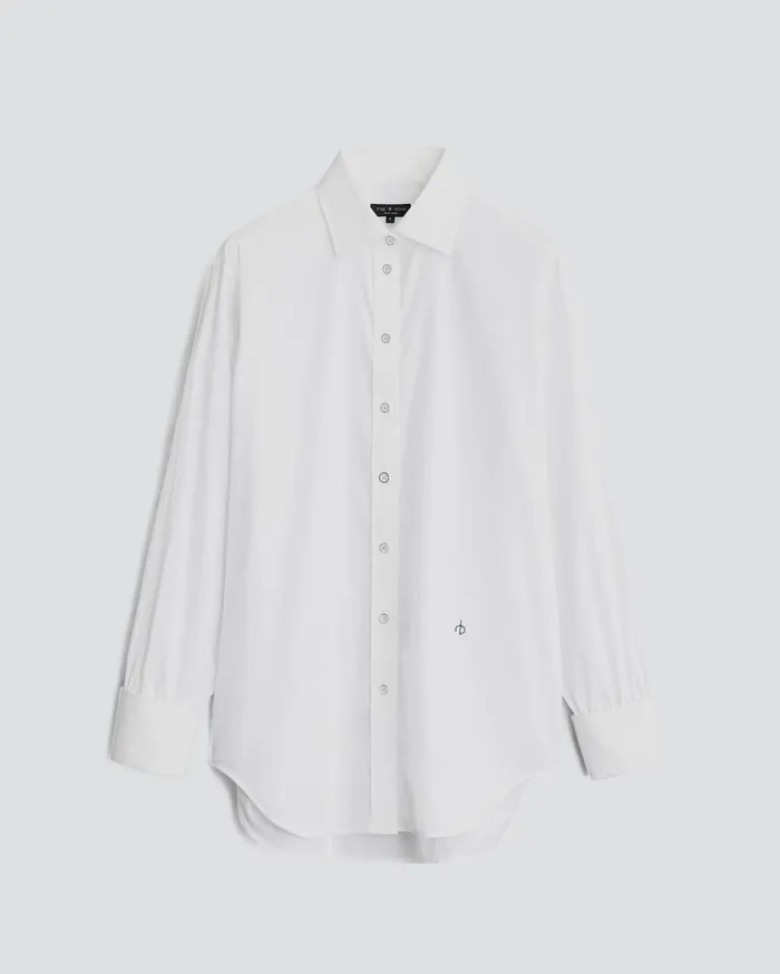 Women Rag and Bone Tops Diana Cotton Poplin Shirt White Women Rag and Bone Tops Diana Cotton Poplin Shirt White