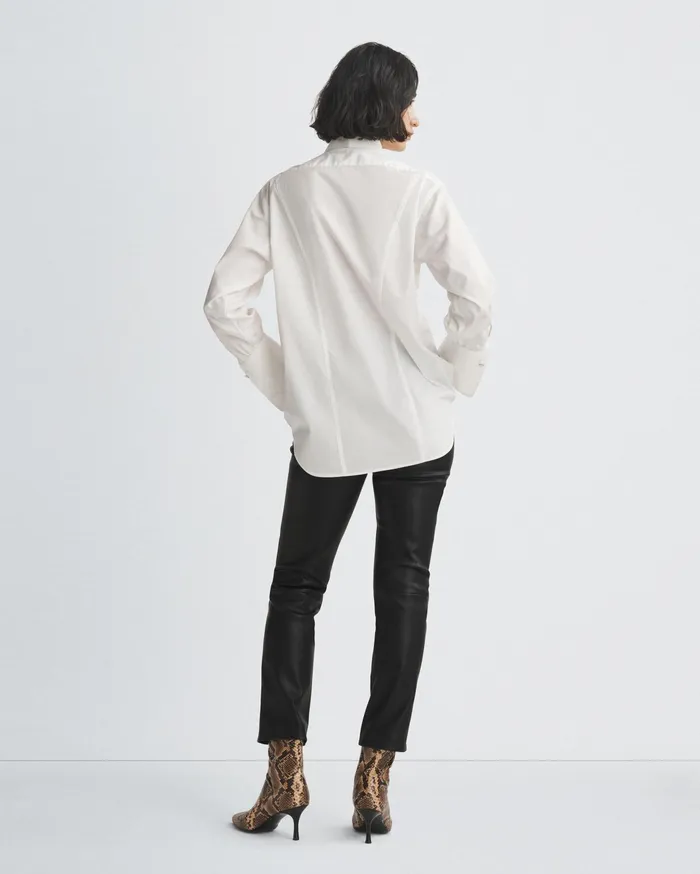Women Rag and Bone Tops Diana Cotton Poplin Shirt White Women Rag and Bone Tops Diana Cotton Poplin Shirt White