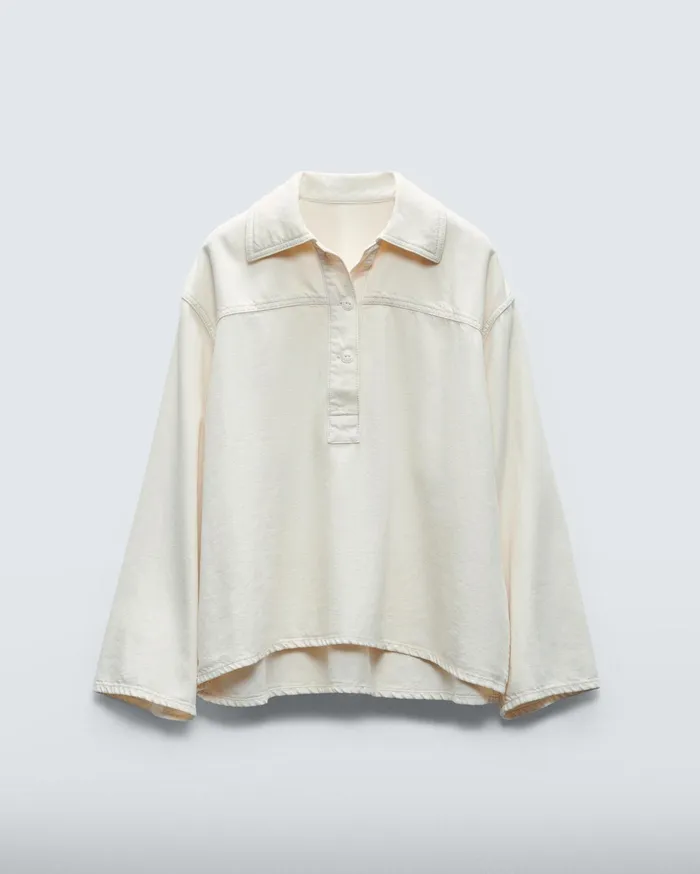Women Rag and Bone Tops Ultra Featherweight Emily Popover Ecru Women Rag and Bone Tops Ultra Featherweight Emily Popover Ecru