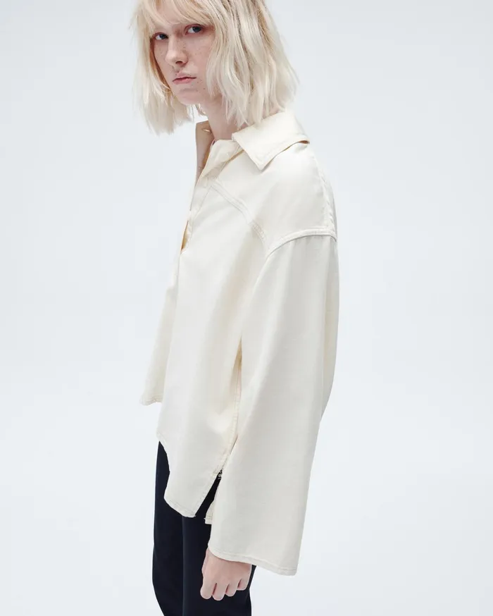 Women Rag and Bone Tops Ultra Featherweight Emily Popover Ecru Women Rag and Bone Tops Ultra Featherweight Emily Popover Ecru