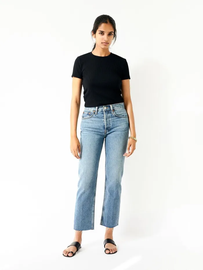 Women REDONE 8211 60s Short Sleeve Tee In Black The UNDONE Tops