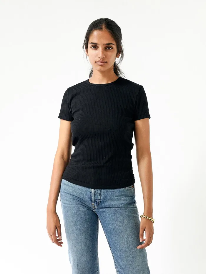 Women REDONE 8211 60s Short Sleeve Tee In Black The UNDONE Tops
