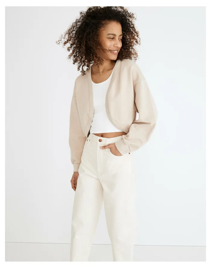 Women Resourced Cotton Cropped Bolero Sweatshirt Dried Flax Madewell Sweatshirts and Sweatpants Women Resourced Cotton Cropped Bolero Sweatshirt Dried Flax Madewell Sweatshirts and Sweatpants
