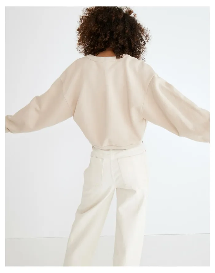 Women Resourced Cotton Cropped Bolero Sweatshirt Dried Flax Madewell Sweatshirts and Sweatpants Women Resourced Cotton Cropped Bolero Sweatshirt Dried Flax Madewell Sweatshirts and Sweatpants