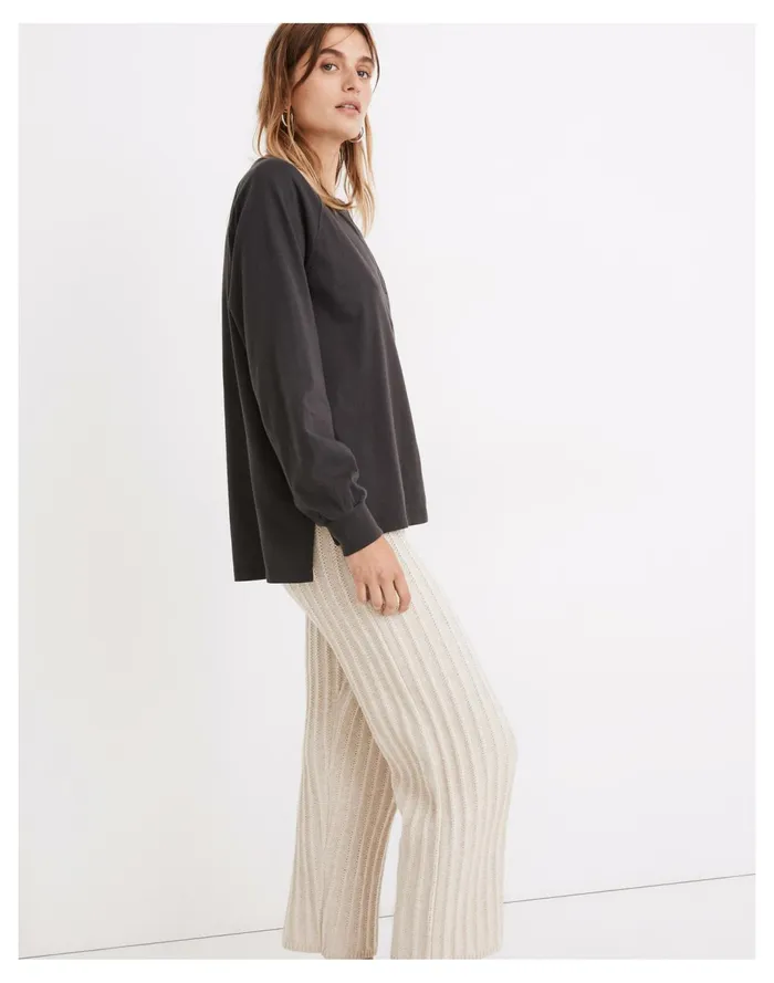 Women Resourced Cotton Henley Relaxed Tee Black Coal Madewell Tops and Shirts Women Resourced Cotton Henley Relaxed Tee Black Coal Madewell Tops and Shirts