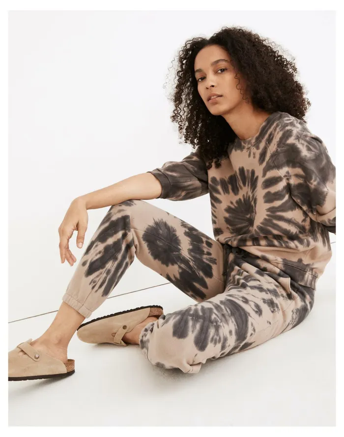 Women Resourced Cotton Retro Sweatpants In Swirl Tie Dye Coal Madewell Sweatshirts and Sweatpants Women Resourced Cotton Retro Sweatpants In Swirl Tie Dye Coal Madewell Sweatshirts and Sweatpants