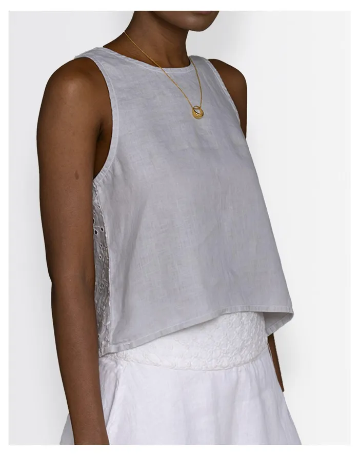Women Reistor Hemp Eyelet Back Sunshine And Streetlights Top Grey Madewell Tops and Shirts