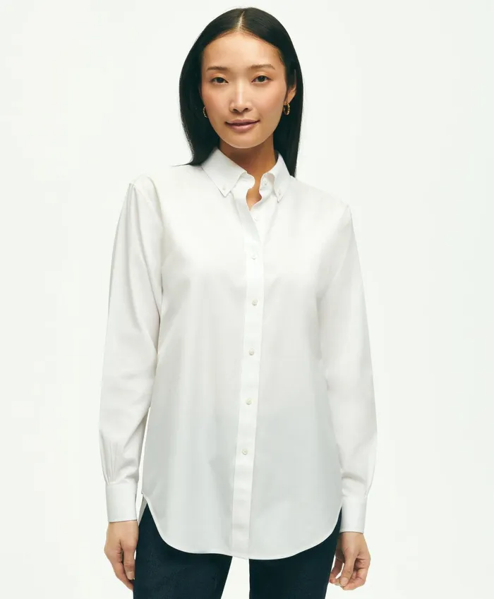 Women Relaxed Fit Stretch Supima Cotton NonIron Dress Shirt White Brooks Brothers Blouses and Shirts Women Relaxed Fit Stretch Supima Cotton NonIron Dress Shirt White Brooks Brothers Blouses and Shirts