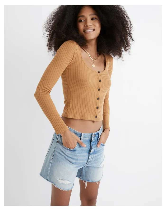 Women Relaxed Mid Length Denim Shorts In Steenwick Wash Steenwick Wash Madewell Shorts