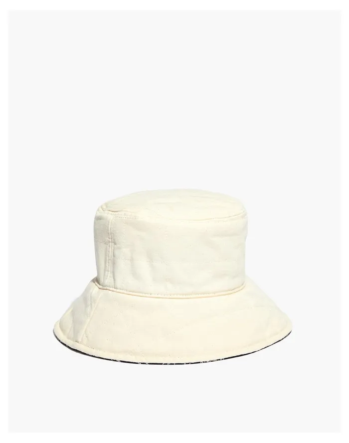 Women Reversible Quilted Bucket Hat Twilight Madewell Hats Women Reversible Quilted Bucket Hat Twilight Madewell Hats