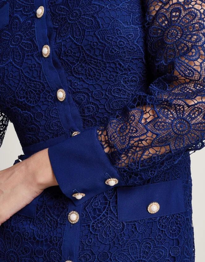 Women Reyna Lace Dress Blue Monsoon Occasionwear