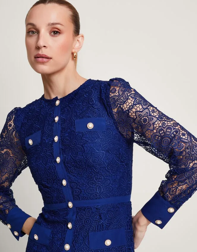 Women Reyna Lace Dress Blue Monsoon Occasionwear
