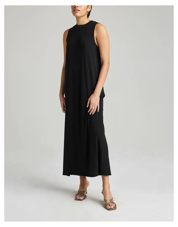 Women Richer Poorer Vintage Rib Column Dress Black Madewell Pajamas