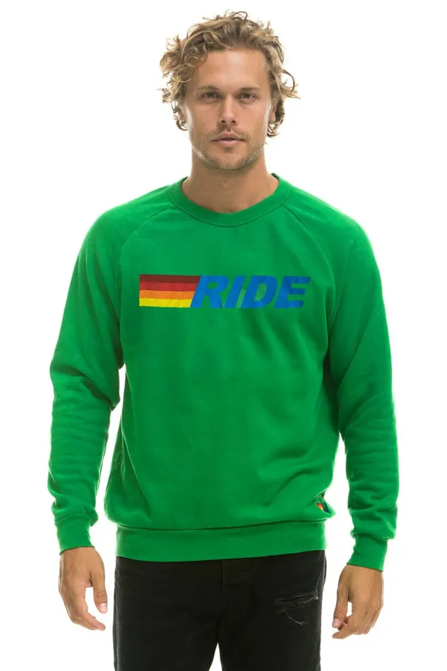 Women RIDE LOGO CREW SWEATSHIRT 8211 KELLY GREEN Aviator Nation UnisexCrewSweatshirt Women RIDE LOGO CREW SWEATSHIRT 8211 KELLY GREEN Aviator Nation UnisexCrewSweatshirt