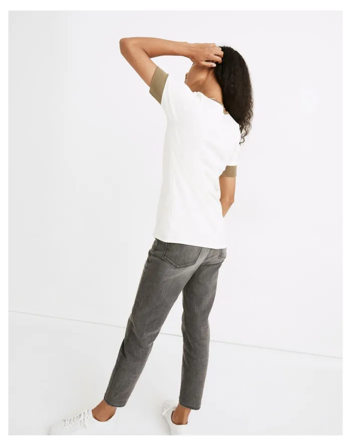 Women Ringer Elbow Sleeve Tee Lighthouse Madewell Tees Women Ringer Elbow Sleeve Tee Lighthouse Madewell Tees