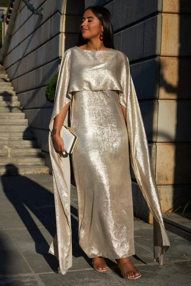 Women Robe Beige Ample Paillete Empicement Voile Manches Courtes Beige Brentiny Paris Ceremonial Outfits Women Robe Beige Ample Paillete Empicement Voile Manches Courtes Beige Brentiny Paris Ceremonial Outfits