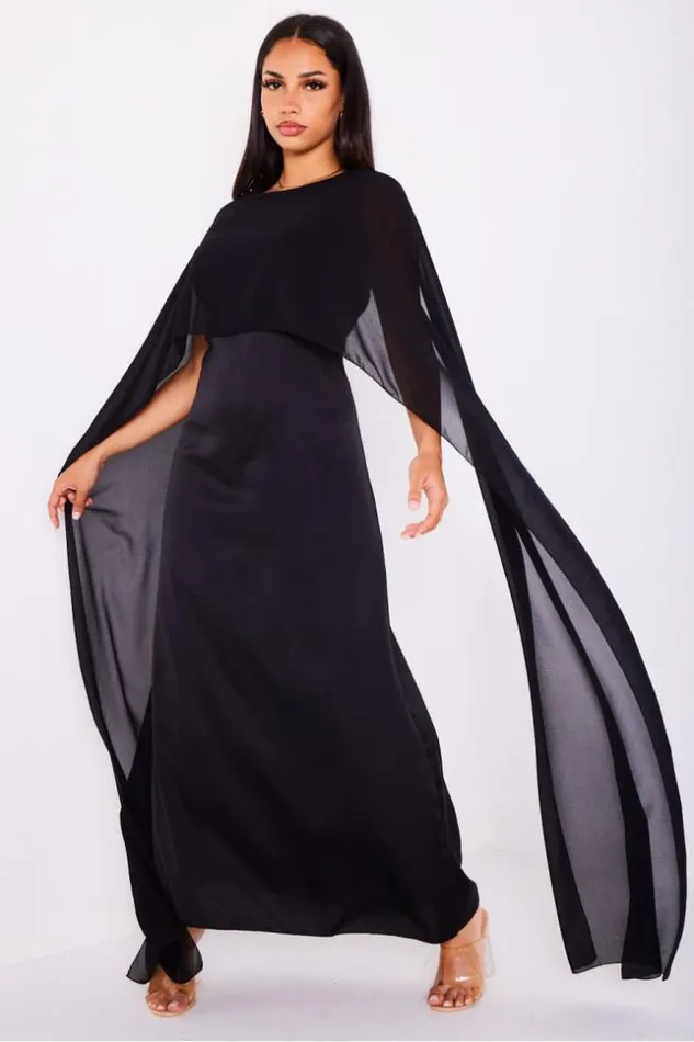Women Robe Noire Ample Satine Empicement Voile Black Brentiny Paris Short Dresses Women Robe Noire Ample Satine Empicement Voile Black Brentiny Paris Short Dresses