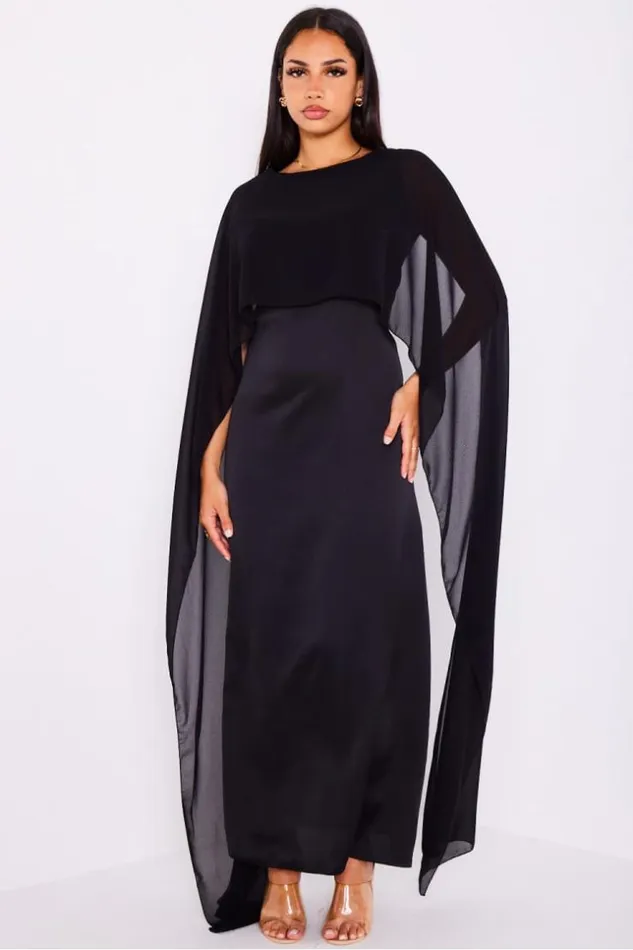 Women Robe Noire Ample Satine Empicement Voile Black Brentiny Paris Short Dresses Women Robe Noire Ample Satine Empicement Voile Black Brentiny Paris Short Dresses