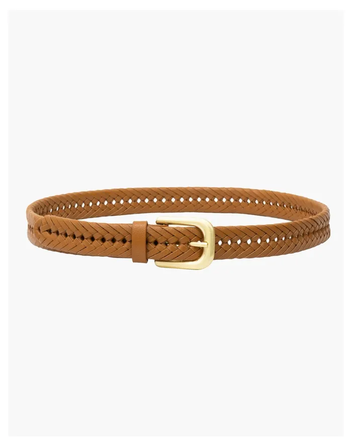Women Sancia Braided Leather Elipsy Belt Brown Madewell Belts Women Sancia Braided Leather Elipsy Belt Brown Madewell Belts