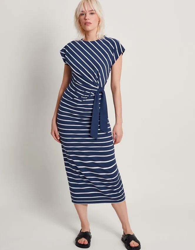 Women Sanya Stripe Tie Dress Blue Monsoon Dresses