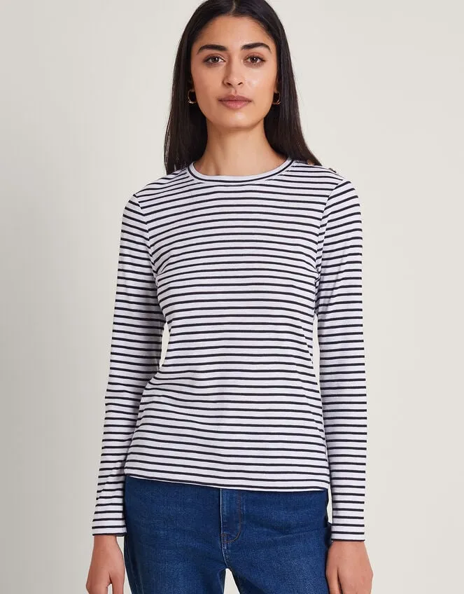 Women Saskia Metallic Stripe Top Ivory Monsoon Casualwear