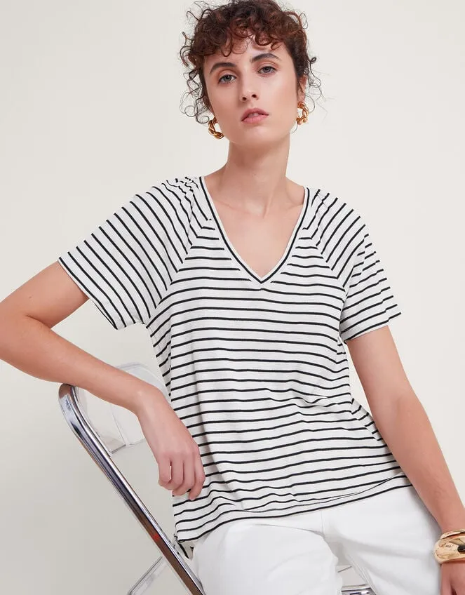 Women Saskia Stripe TShirt Ivory Monsoon Tops and Blouses