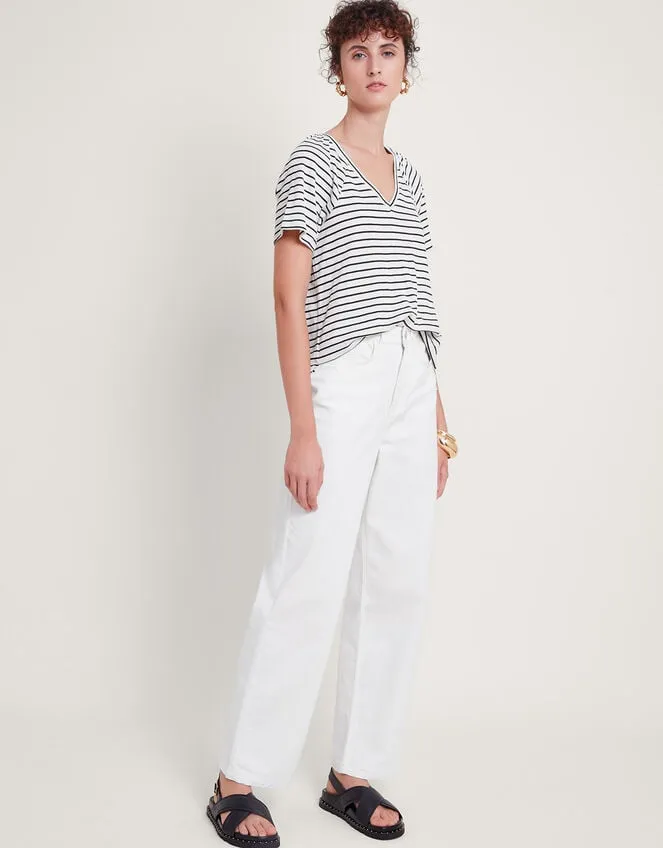 Women Saskia Stripe TShirt Ivory Monsoon Tops and Blouses