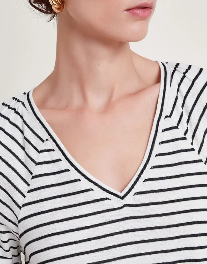 Women Saskia Stripe TShirt Ivory Monsoon Tops and Blouses