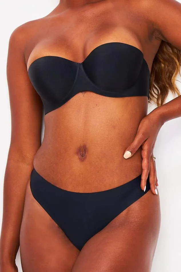 Women Seamless Thong In Black Black Brentiny Paris Lingerie