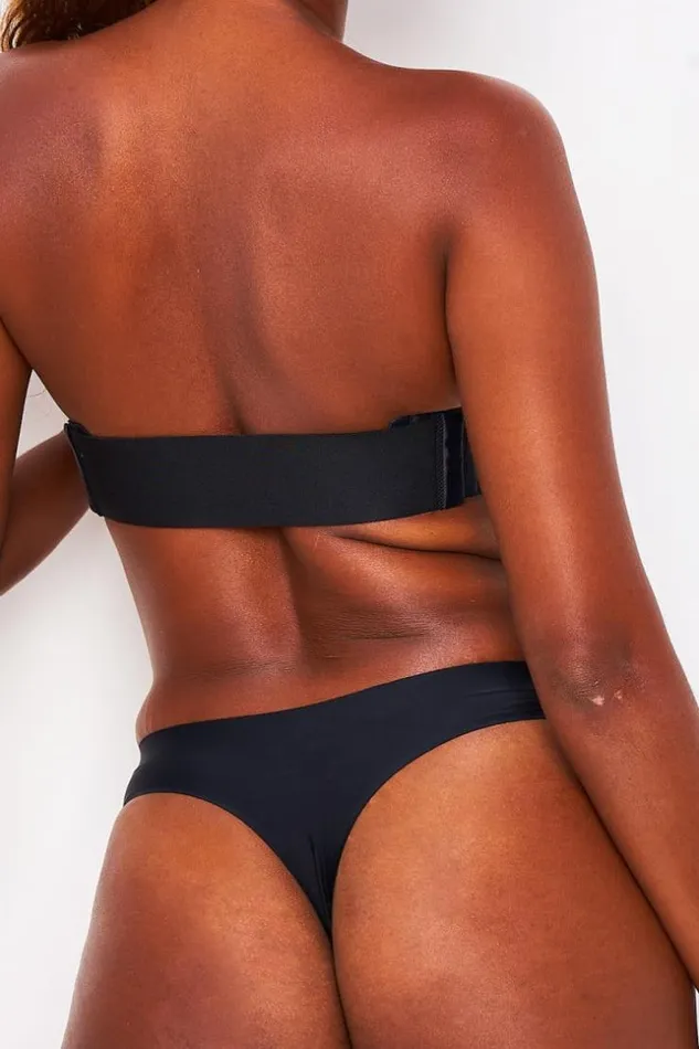 Women Seamless Thong In Black Black Brentiny Paris Lingerie