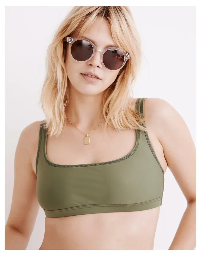 Women Second Wave Balconette Bikini Top Faded Palm Madewell Swim Women Second Wave Balconette Bikini Top Faded Palm Madewell Swim