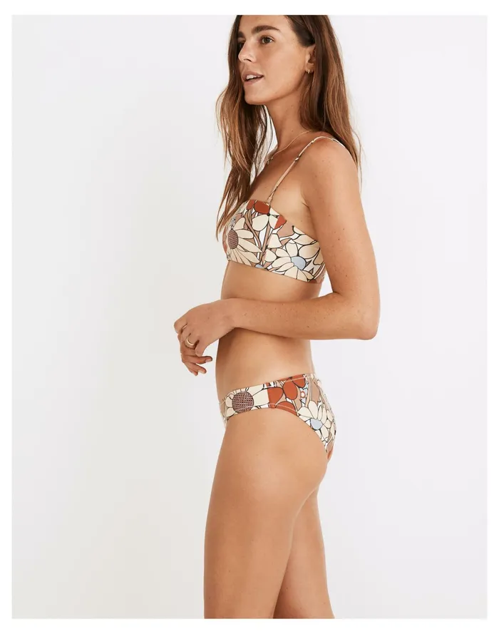 Women Second Wave Spaghetti Strap Bandeau Bikini Top In Daydream Floral Faded Earth Madewell Swim Women Second Wave Spaghetti Strap Bandeau Bikini Top In Daydream Floral Faded Earth Madewell Swim