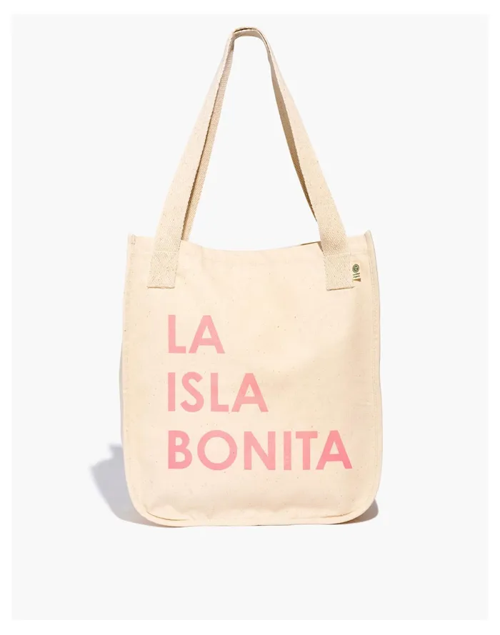 Women Ser Paraso Organic Cotton NYC Reusable Tote Bag White Multi Madewell Totes
