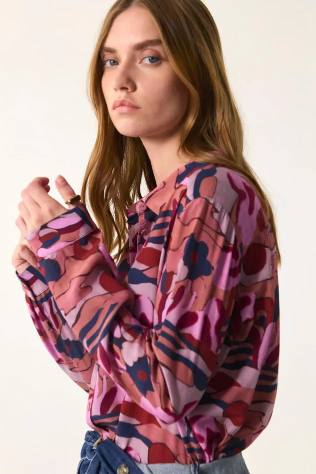 Women Shirt Esmael Manitou Chemise Viscose Multicolore Des Petits Hauts Blouses Shirts and Tops