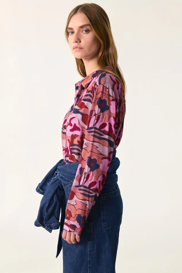 Women Shirt Esmael Manitou Chemise Viscose Multicolore Des Petits Hauts Blouses Shirts and Tops