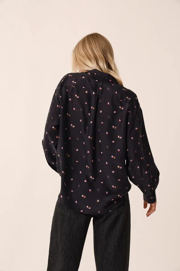 Women Shirt Sevre Bloom Chemise Soie Noire Des Petits Hauts Blouses Shirts and Tops