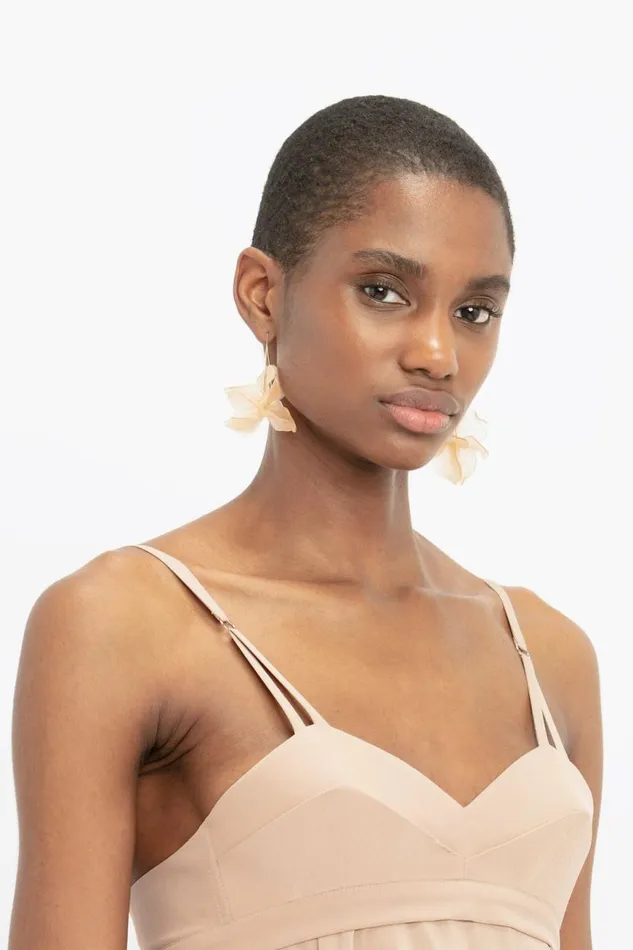 Women Shirts and Tops Victoria Beckham Bra Detail Ruffle Cami In Taupe