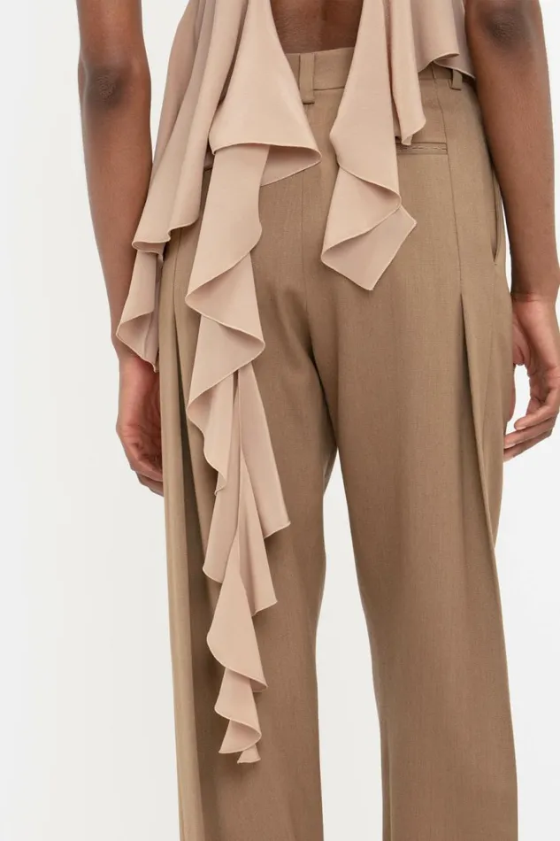 Women Shirts and Tops Victoria Beckham Bra Detail Ruffle Cami In Taupe