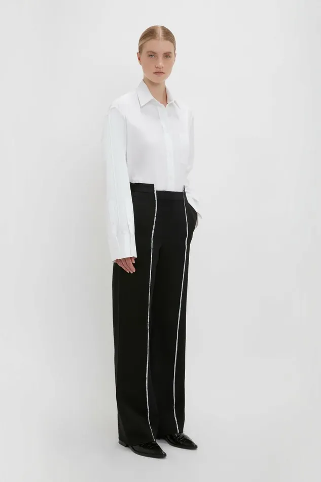 Women Shirts and Tops Victoria Beckham Cuff Detail Oversized Shirt In White