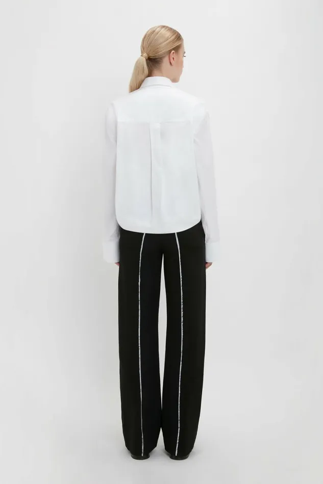 Women Shirts and Tops Victoria Beckham Cuff Detail Oversized Shirt In White