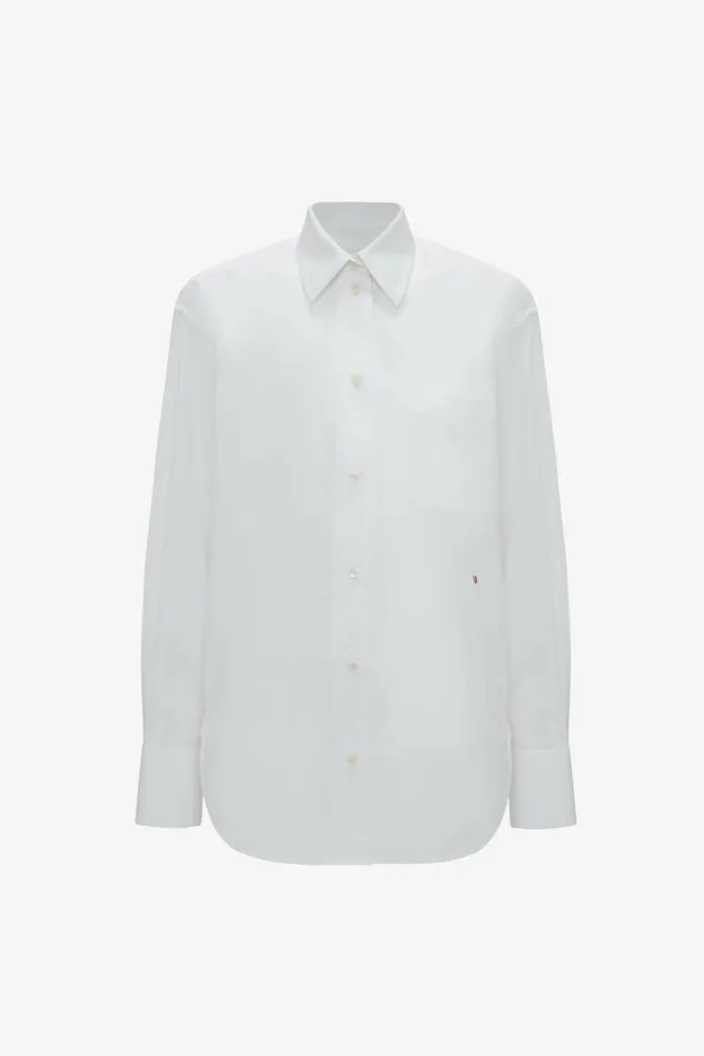 Women Shirts and Tops Victoria Beckham Cuff Detail Oversized Shirt In White