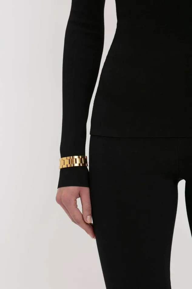 Women Shirts and Tops Victoria Beckham VB Body Front Slash Crew Neck Top In Black