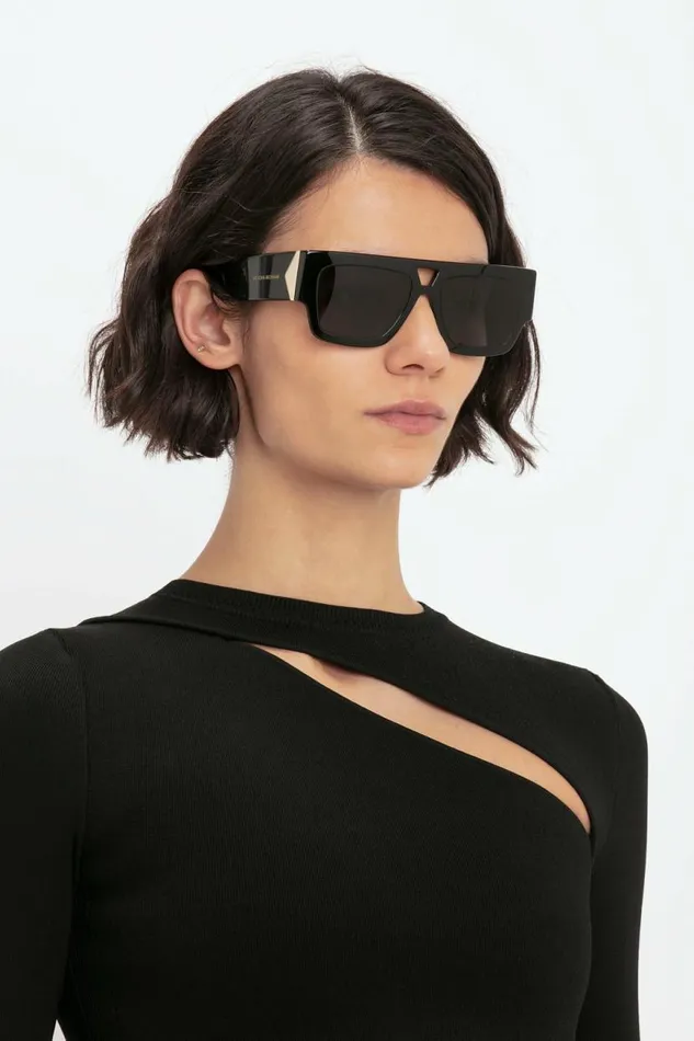 Women Shirts and Tops Victoria Beckham VB Body Front Slash Crew Neck Top In Black