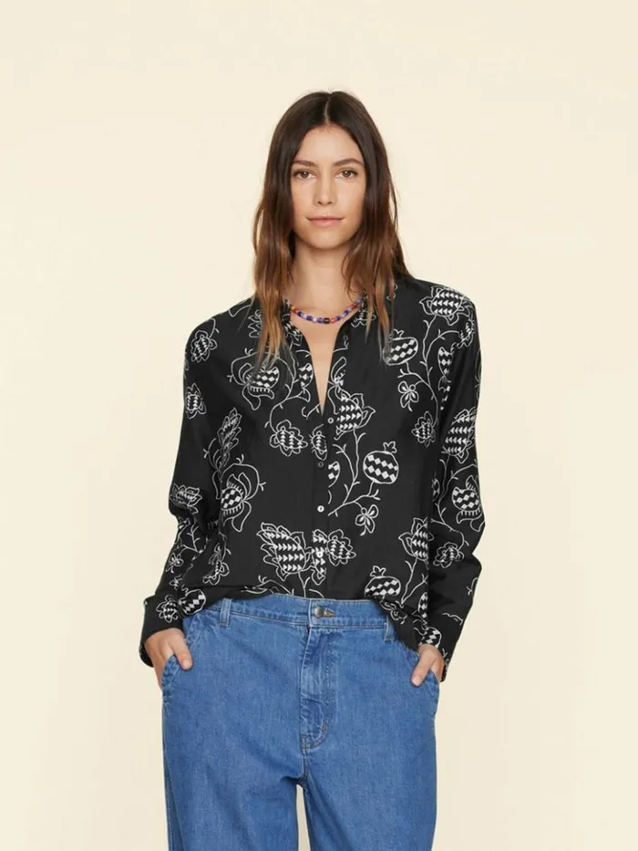 Women Shirts Xirena Black Pom Beau Shirt